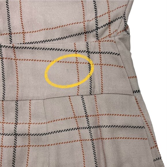 Free People Bon Bon Plaid Grid Printed Twist Dress XS Lilac Short Sleeve Midi - Picture 7 of 12